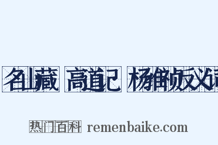 名山藏·高道记·杨维祯反义词是什么意思的图片